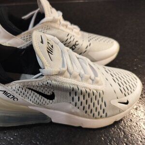 Nike Air Max 270 Womens AH6789-100 White Black Mesh Shoes US 6